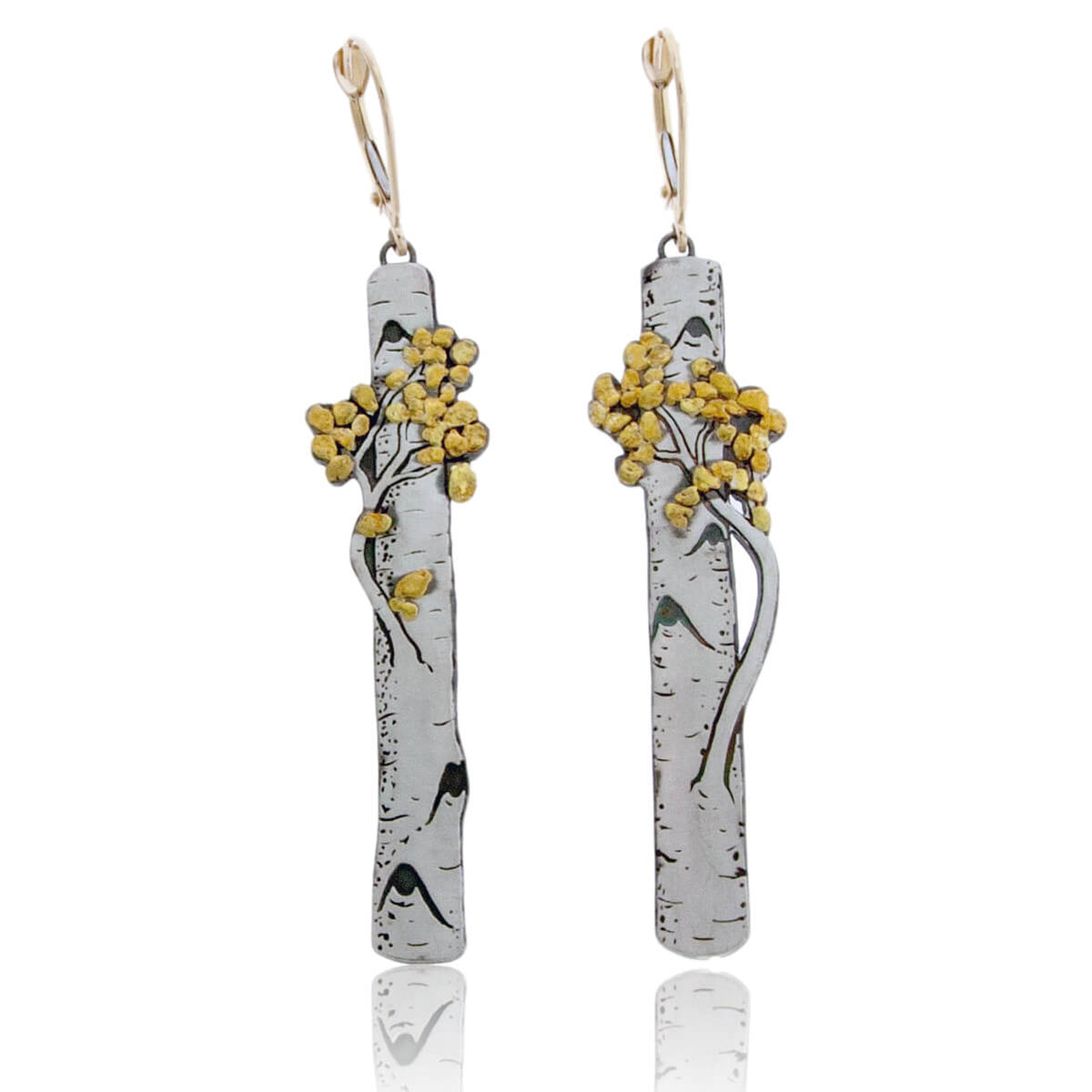Silver & Gold Nugget Aspen Adorn Earrings - Park City Jewelers