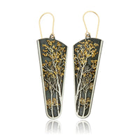 Silver & Gold Nugget Aspen Tree Earrings - Park City Jewelers