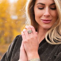 Silver & Gold Nugget Wide Ring - Park City Jewelers