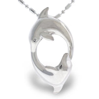 Silver Nose to Tail Dolphin Pendant - Park City Jewelers