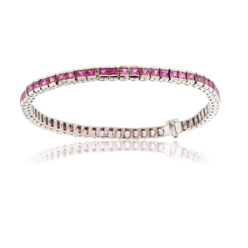 Silver Pink Sapphire Color Fade Tennis Bracelet - Park City Jewelers