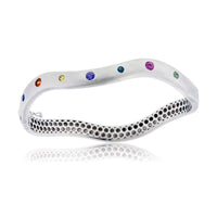 Silver Rainbow Sapphire Flush Set Bracelet - Park City Jewelers