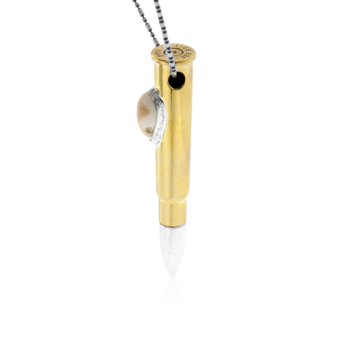 Silver Tipped Elk Ivory Side Bullet Necklace - Park City Jewelers
