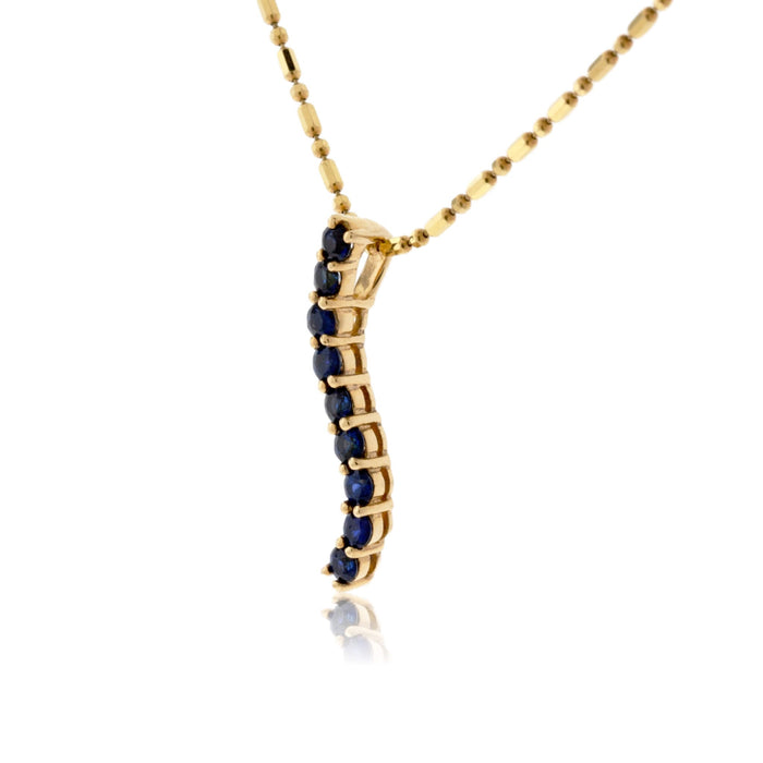 Simple Blue Sapphire Drop Pendant - Park City Jewelers