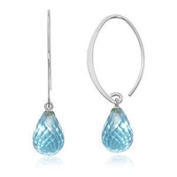 Simple Sweep Faceted Blue Topaz Earrings - Park City Jewelers