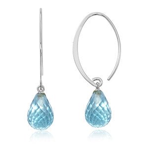 Simple Sweep Faceted Blue Topaz Earrings - Park City Jewelers