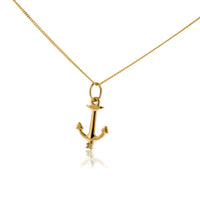 Single Diamond Anchor Pendant with Chain - Park City Jewelers