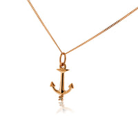 Single Diamond Anchor Pendant with Chain - Park City Jewelers