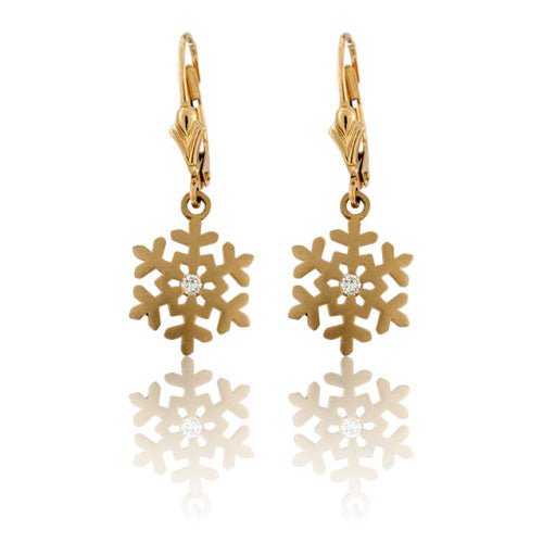 Single Diamond Domed Snowflake Earrings - Park City Jewelers