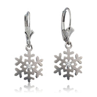 Single Diamond Domed Snowflake Earrings - Park City Jewelers