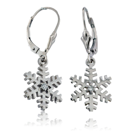 Single Diamond Snowflake Earrings - Park City Jewelers