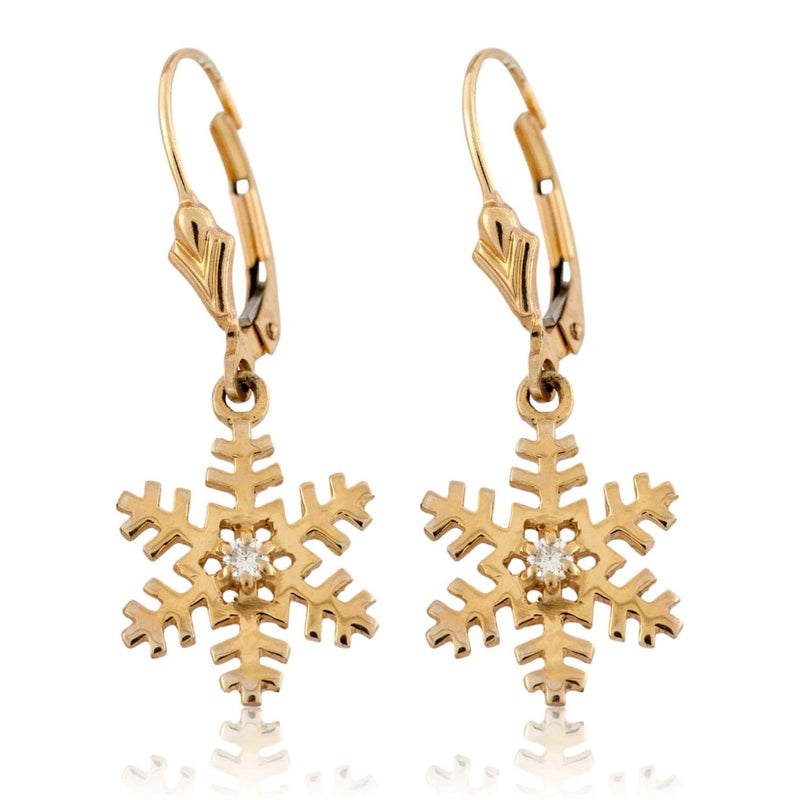 Single Diamond Snowflake Earrings - Park City Jewelers