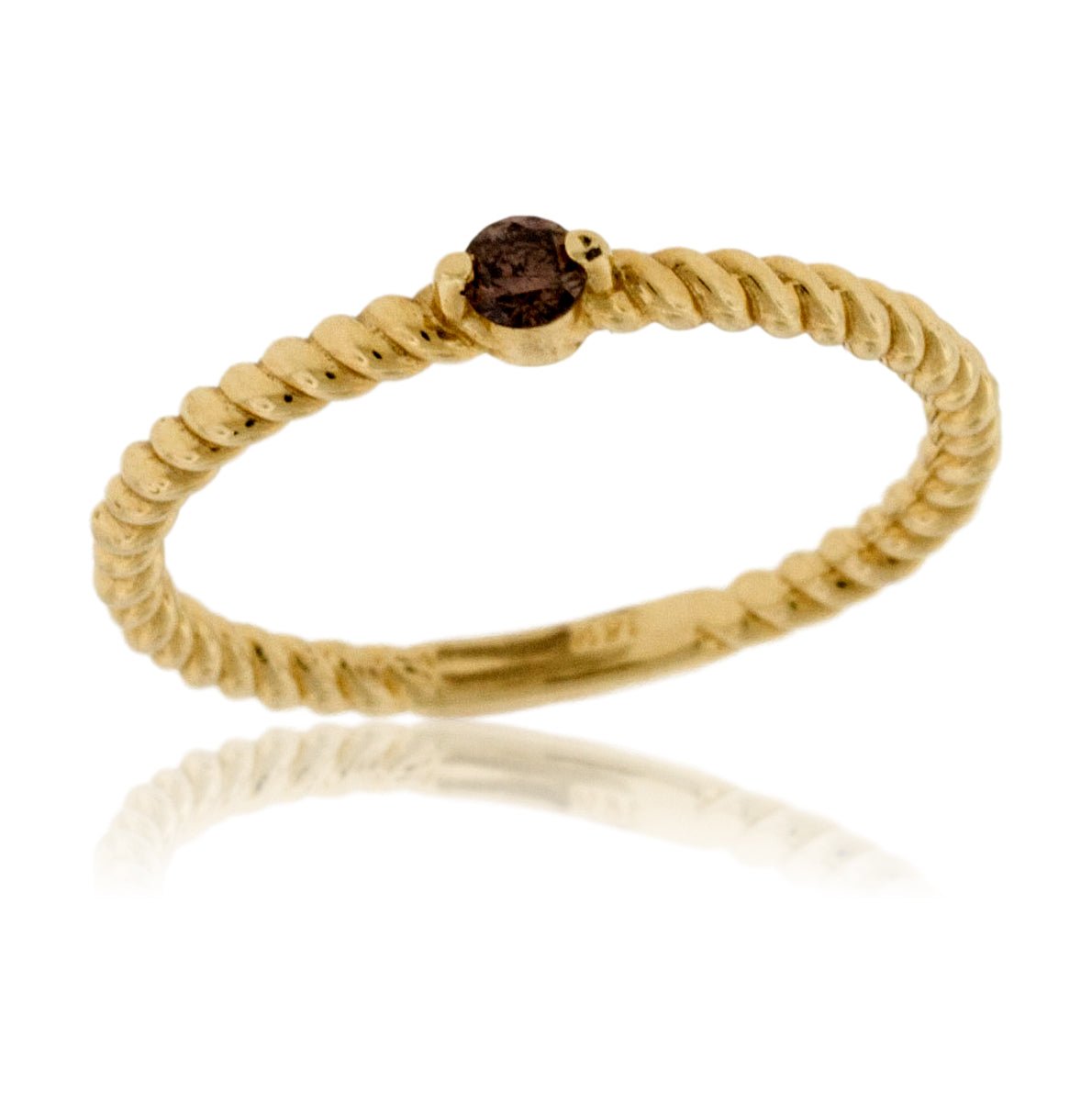 Single Diamond Stackable Rope Style Ring - Park City Jewelers