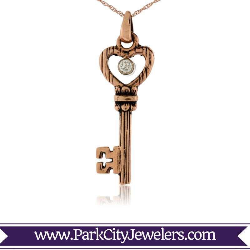 Skeleton Key Diamond Pendant - Park City Jewelers