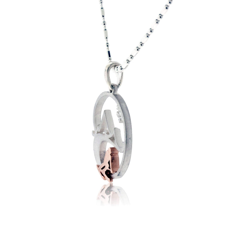 Skier in the Mountains with Snowflake Pendant Medium - Park City Jewelers
