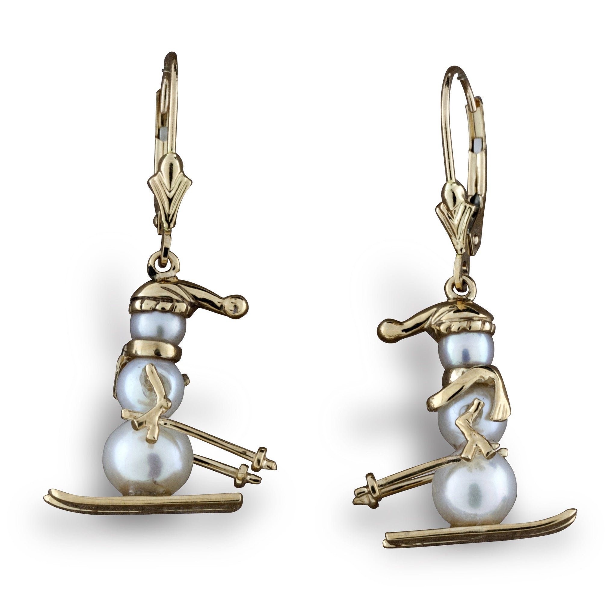 Pearl sale snowman earrings