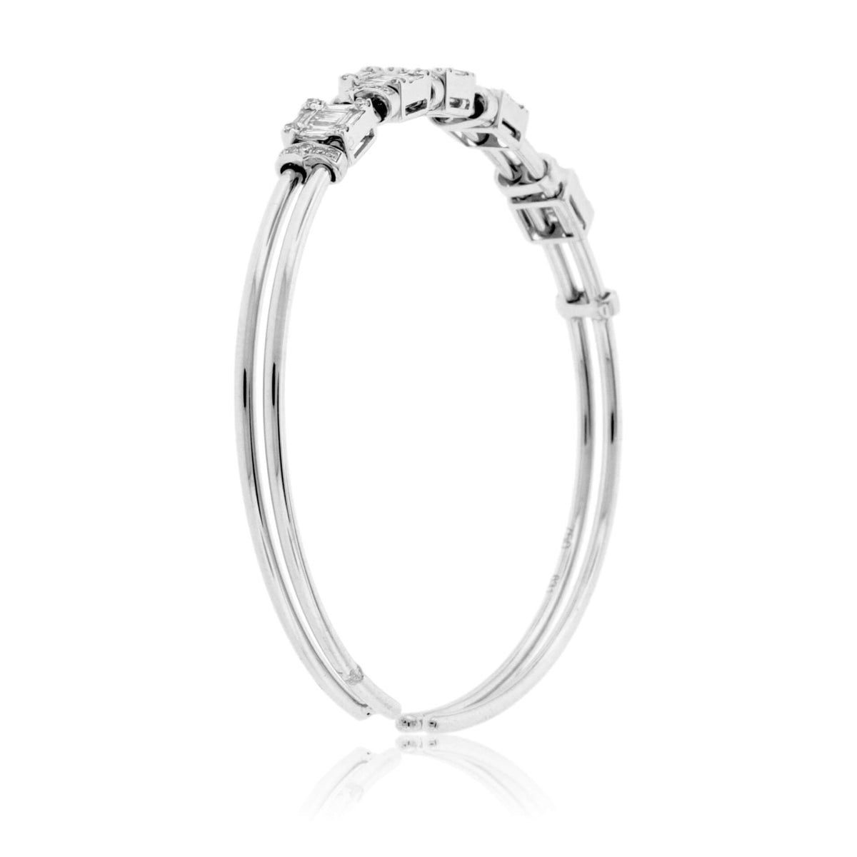 Sliding Center Diamond Cuff Style Bracelet - Park City Jewelers