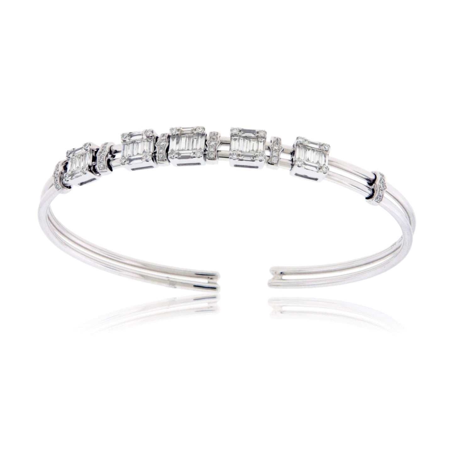 Sliding Center Diamond Cuff Style Bracelet - Park City Jewelers