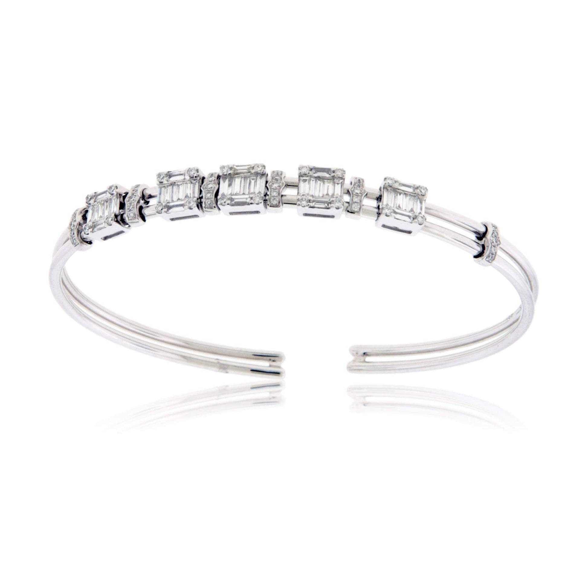 Sliding Center Diamond Cuff Style Bracelet - Park City Jewelers