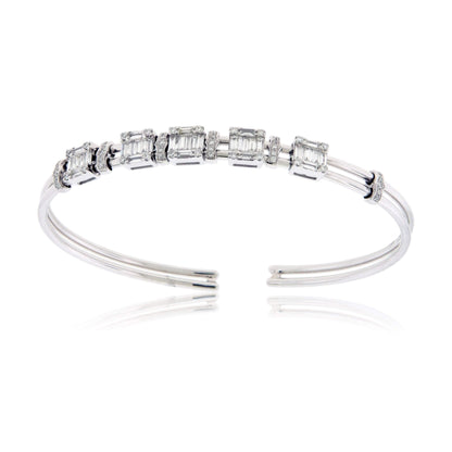 Sliding Center Diamond Cuff Style Bracelet - Park City Jewelers