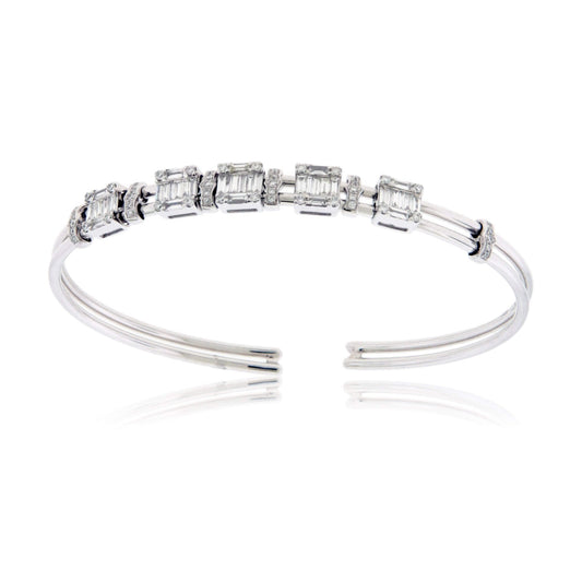 Sliding Center Diamond Cuff Style Bracelet - Park City Jewelers