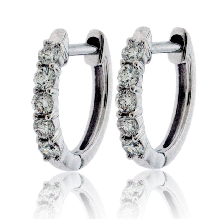 Small Diamond Huggie Hoop Style Earrings - Park City Jewelers