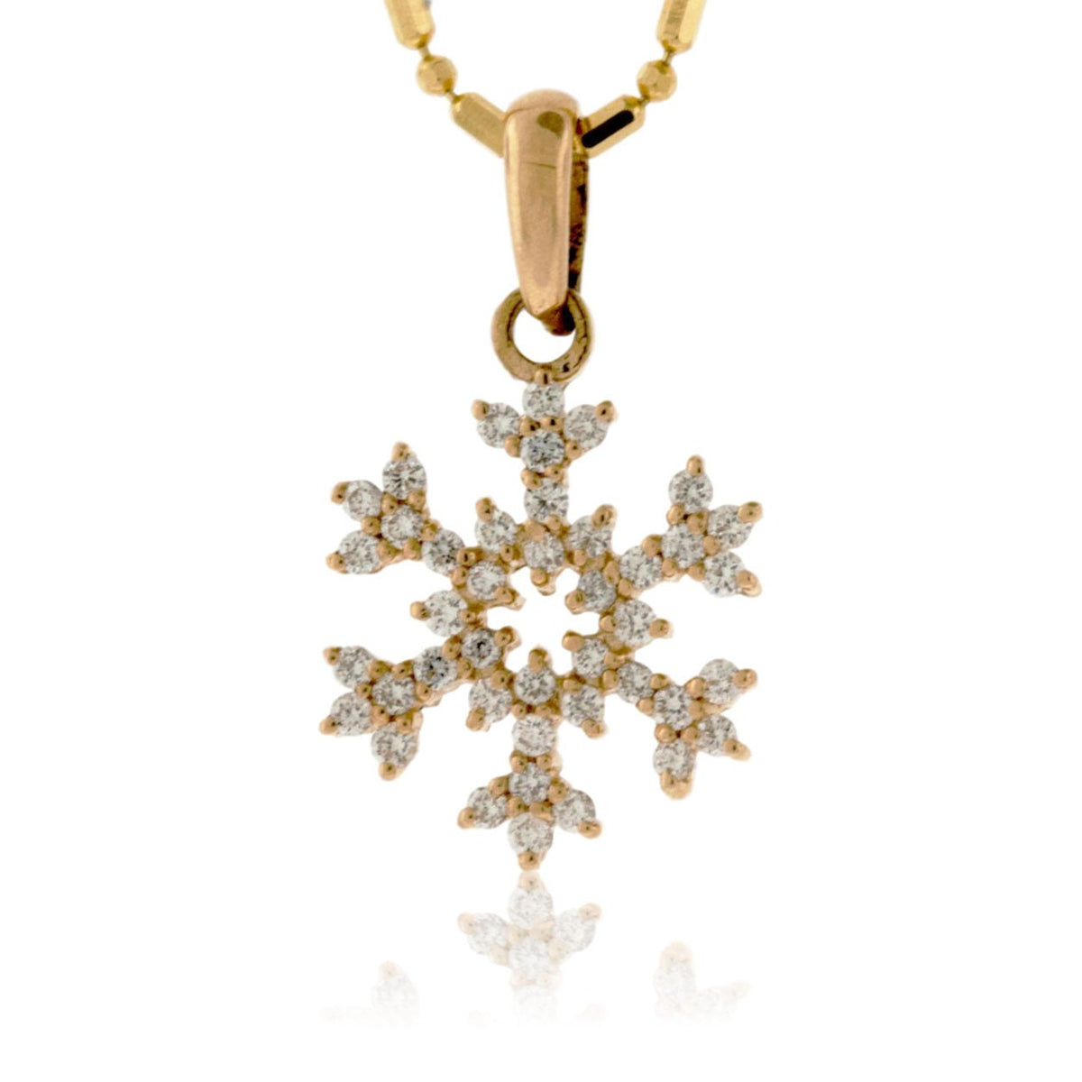 Small Pave Diamond Snowflake Necklace - Park City Jewelers