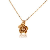 Small Rose & Diamond Pendant - Park City Jewelers