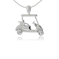 Small Sterling Silver Golf Cart Necklace - Park City Jewelers