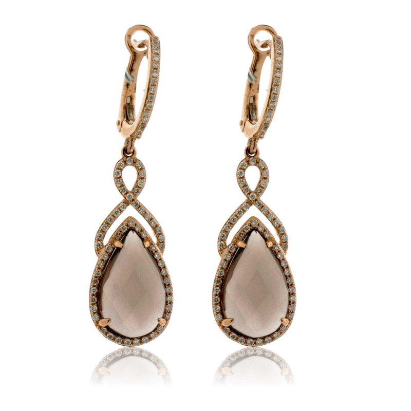 Smokey Quartz and Diamond Accented Dangle Earrings - Park City Jewelers