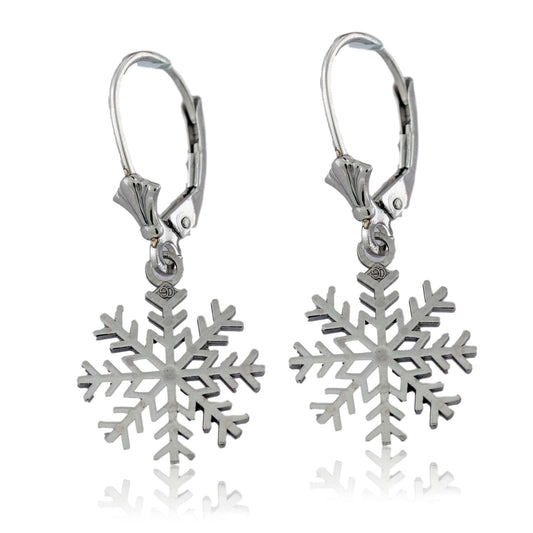 Snowflake Leverback Dangle Earrings - Park City Jewelers