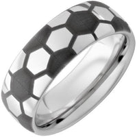 Soccer Ball Laser Engraved Comfort Fit Band - Park City Jewelers