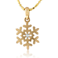 Solitaire Diamond Snowflake Pendant - Park City Jewelers