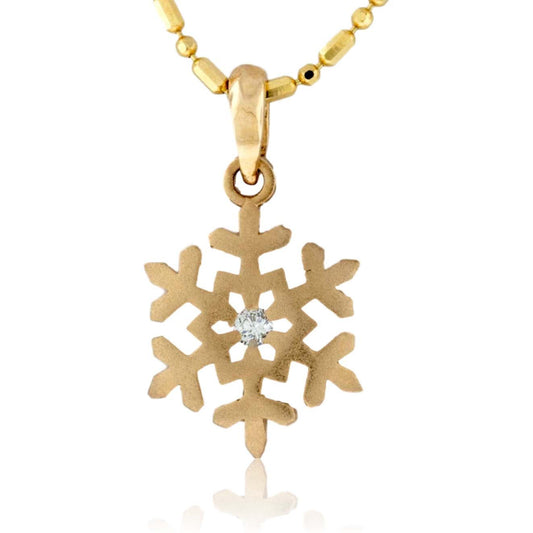 Solitaire Diamond Snowflake Pendant - Park City Jewelers
