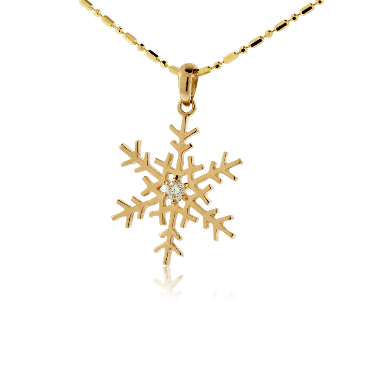 Solitaire Diamond Snowflake Pendant - Park City Jewelers