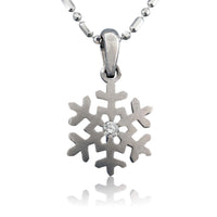 Solitaire Diamond Snowflake Pendant - Park City Jewelers