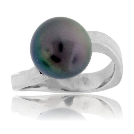 Solitaire Tahitian Pearl Unique Shape Style Ring - Park City Jewelers