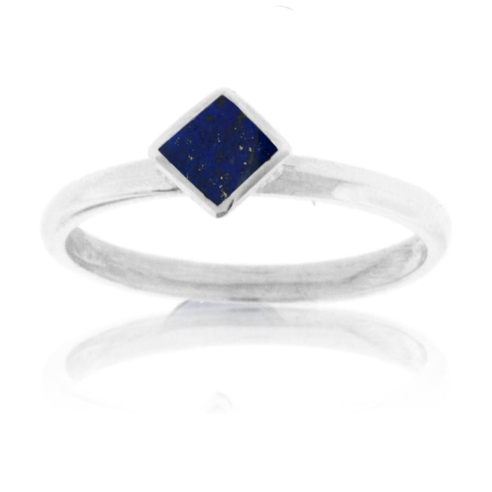 Square On Point Lapis Inlay Ring - Park City Jewelers