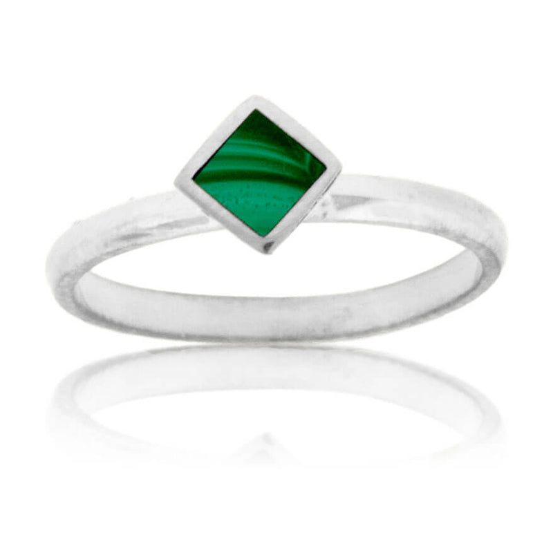 Square On Point Malachite Inlay Ring - Park City Jewelers