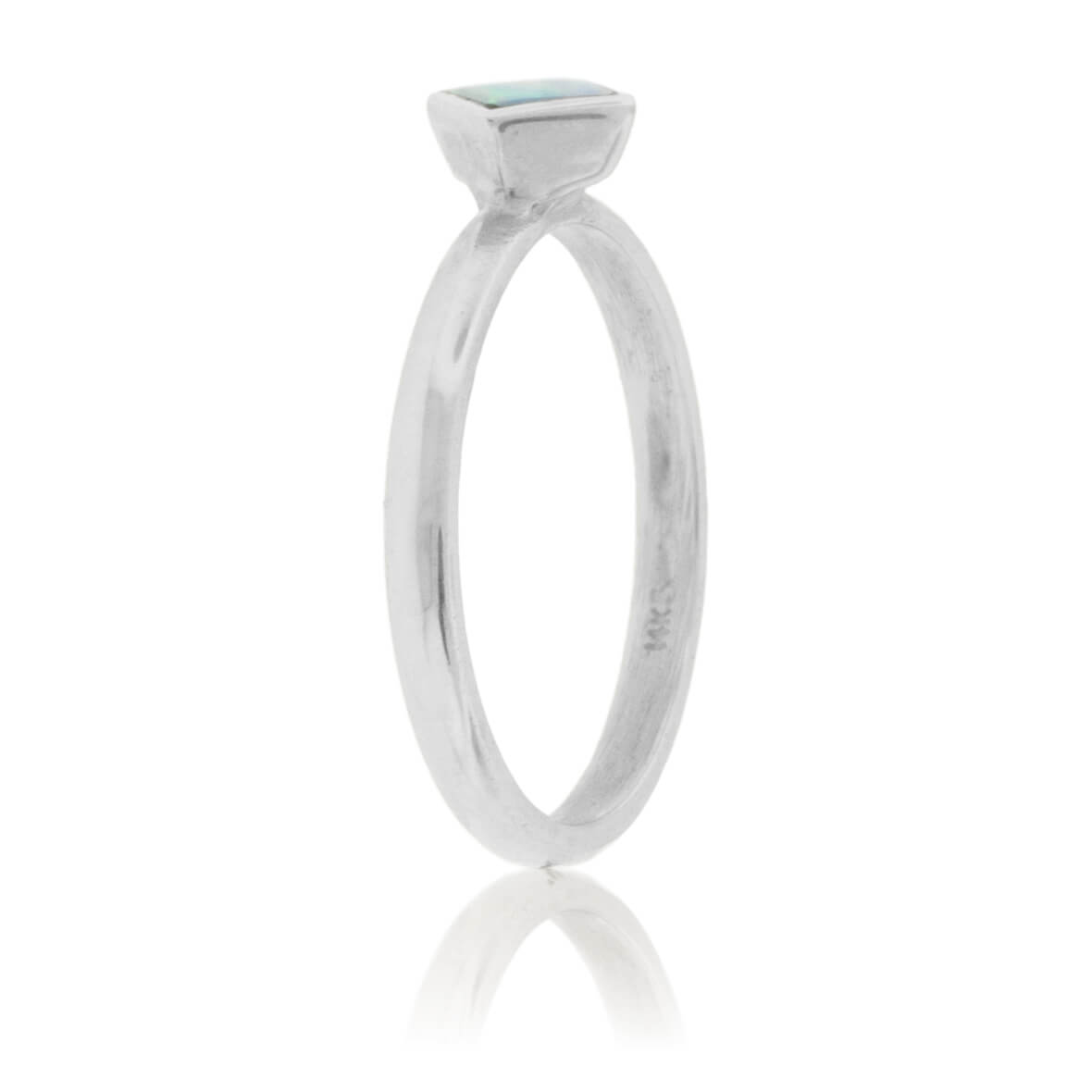 Square On Point Opal Inlay Ring - Park City Jewelers