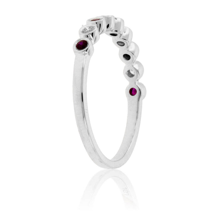 Stackable Round Ruby and Round Diamond Band - Park City Jewelers
