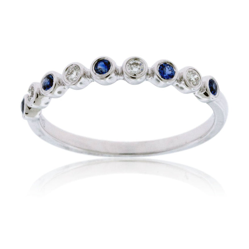 Stackable Sapphire and Round Diamond Band - Park City Jewelers