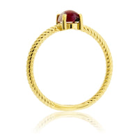 Stackable Style Oval Red Emerald Cabochon Twist Ring - Park City Jewelers