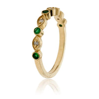 Stackable Yellow Gold and Emerald Band - Park City Jewelers