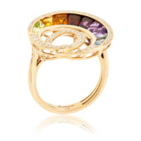 Step Cut Mixed Gemstone Rainbow Circle Ring - Park City Jewelers