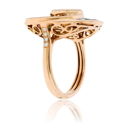 Step Cut Mixed Gemstone Rainbow Circle Ring - Park City Jewelers