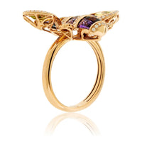 Step Cut Mixed Gemstone Rainbow Queen Bee Ring - Park City Jewelers