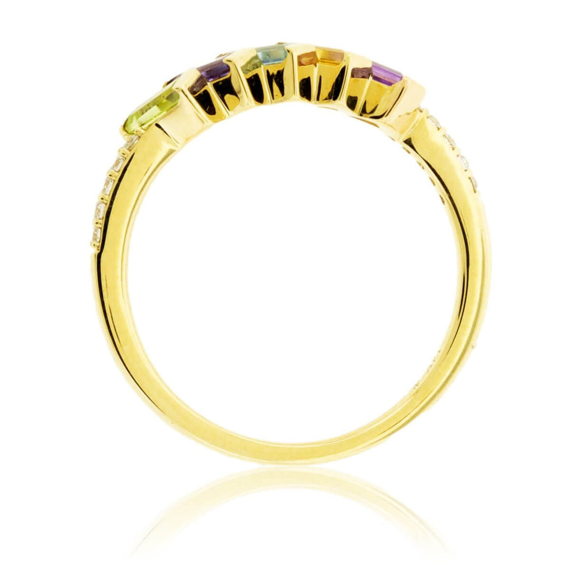 Step Cut Mixed Gemstone Rainbow Ring - Park City Jewelers
