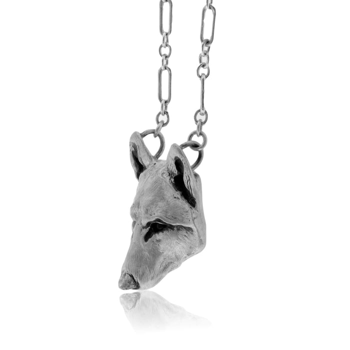 Sterling Silver Alpha Wolf Head Pendant w/Chain - Park City Jewelers