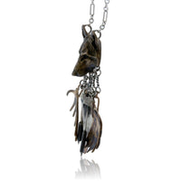 Sterling Silver Alpha Wolf Head with Dangles Pendant w/Chain - Park City Jewelers